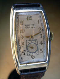 Gruen Curvex 1941 original dial yellow g.f. case